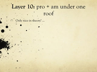 Layer 10:  pro + am under one roof Only nice in theory? … 