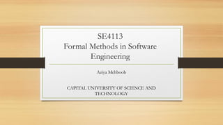 Formal Methods in Software Engineering: Transition Systems and LTL ...