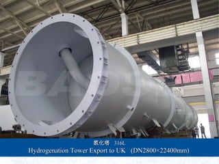 ⻯⻯ 316L316L
Hydrogenation Tower Export to UK (Hydrogenation Tower Export to UK (DN280022400mm)DN280022400mm)
 