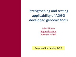 Tropical dairy genomics 