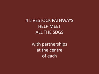Livestock research contributions to the SDGs—Starting with the End in Mind: Real-world evidence for real-world solutions