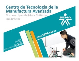 Centro de Tecnología de la
Manufactura Avanzada
Gustavo López de Mesa Gutiérrez
Subdirector
 
