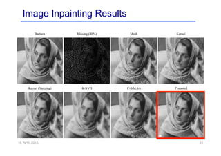 18. APR. 2015. 31
*
Image Inpainting Results
 