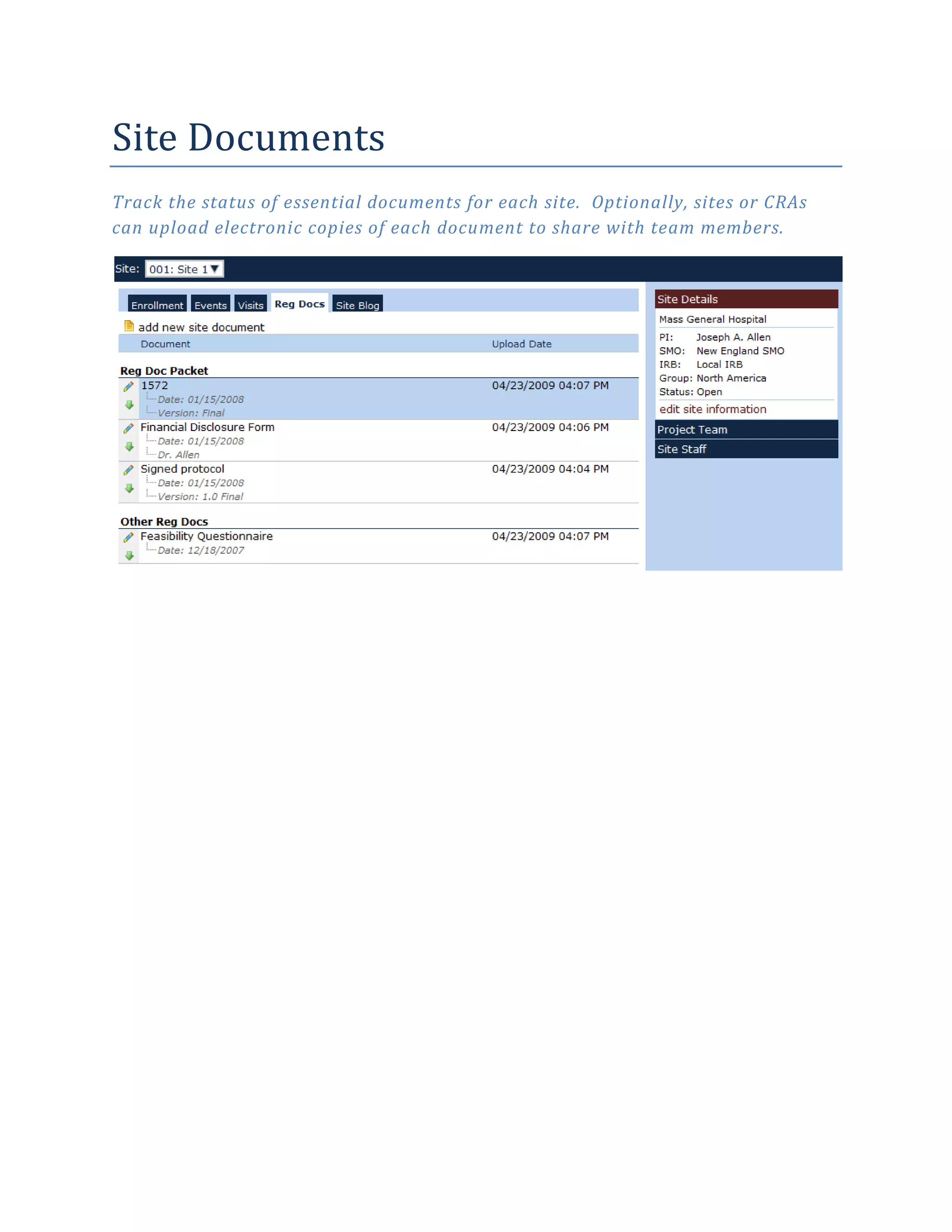 CTMS Screen Shots Updated 11 10 09