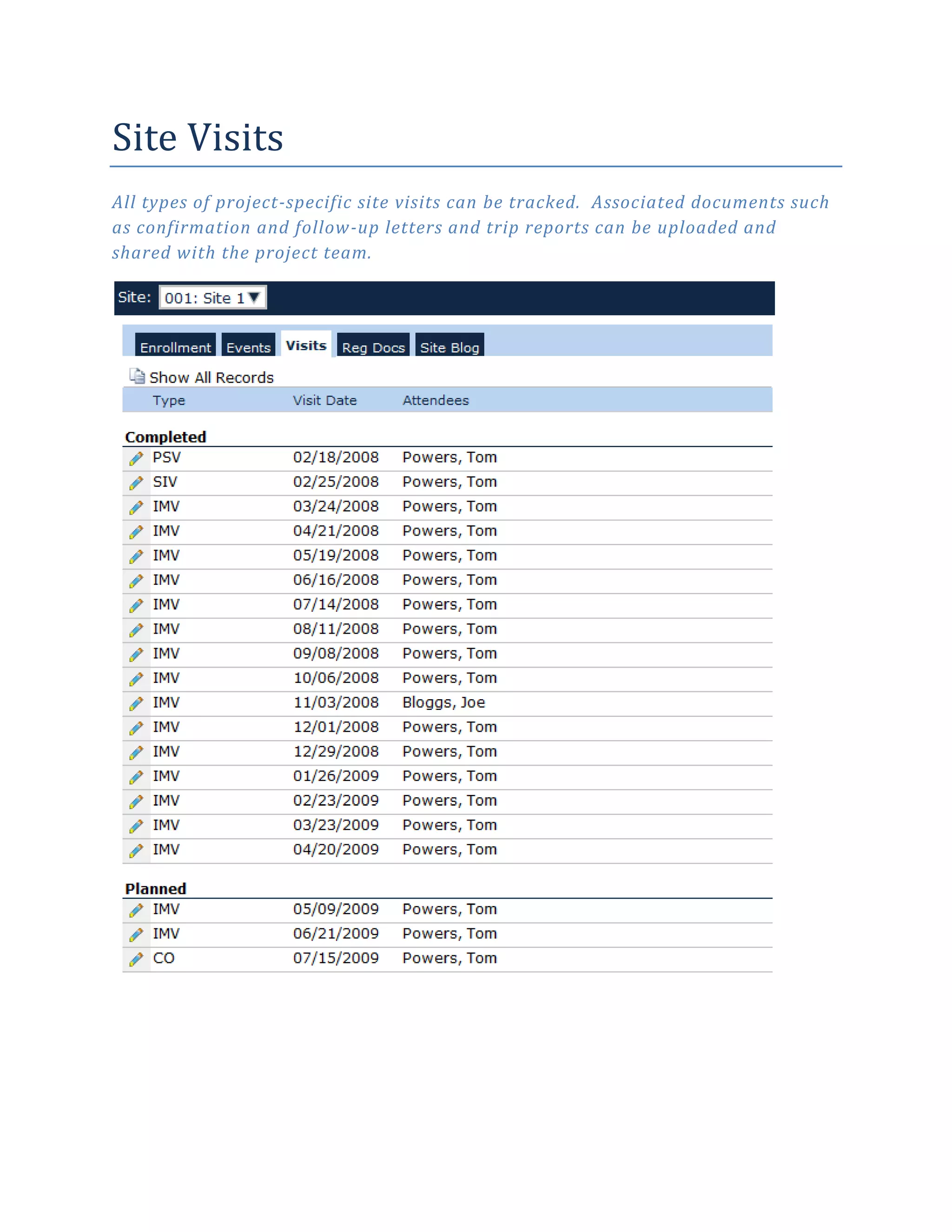 CTMS Screen Shots Updated 11 10 09