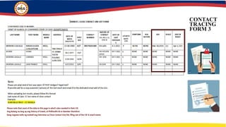 CONTACT
TRACING
FORM 3
 