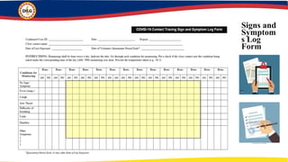 Signs and
Symptom
s Log
Form
 