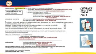 CONTACT
TRACING
FORM 1
Page 1
 