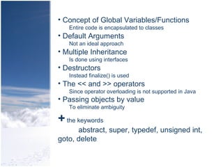 Difference between C++ and Java | PPT