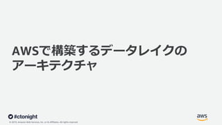 © 2019, Amazon Web Services, Inc. or its Affiliates. All rights reserved.
AWSで構築するデータレイクの
アーキテクチャ
 