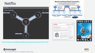 © 2019, Amazon Web Services, Inc. or its Affiliates. All rights reserved.
Netflix
https://medium.com/netflix-techblog/vizceral-open-source-acc0c32113fe
 