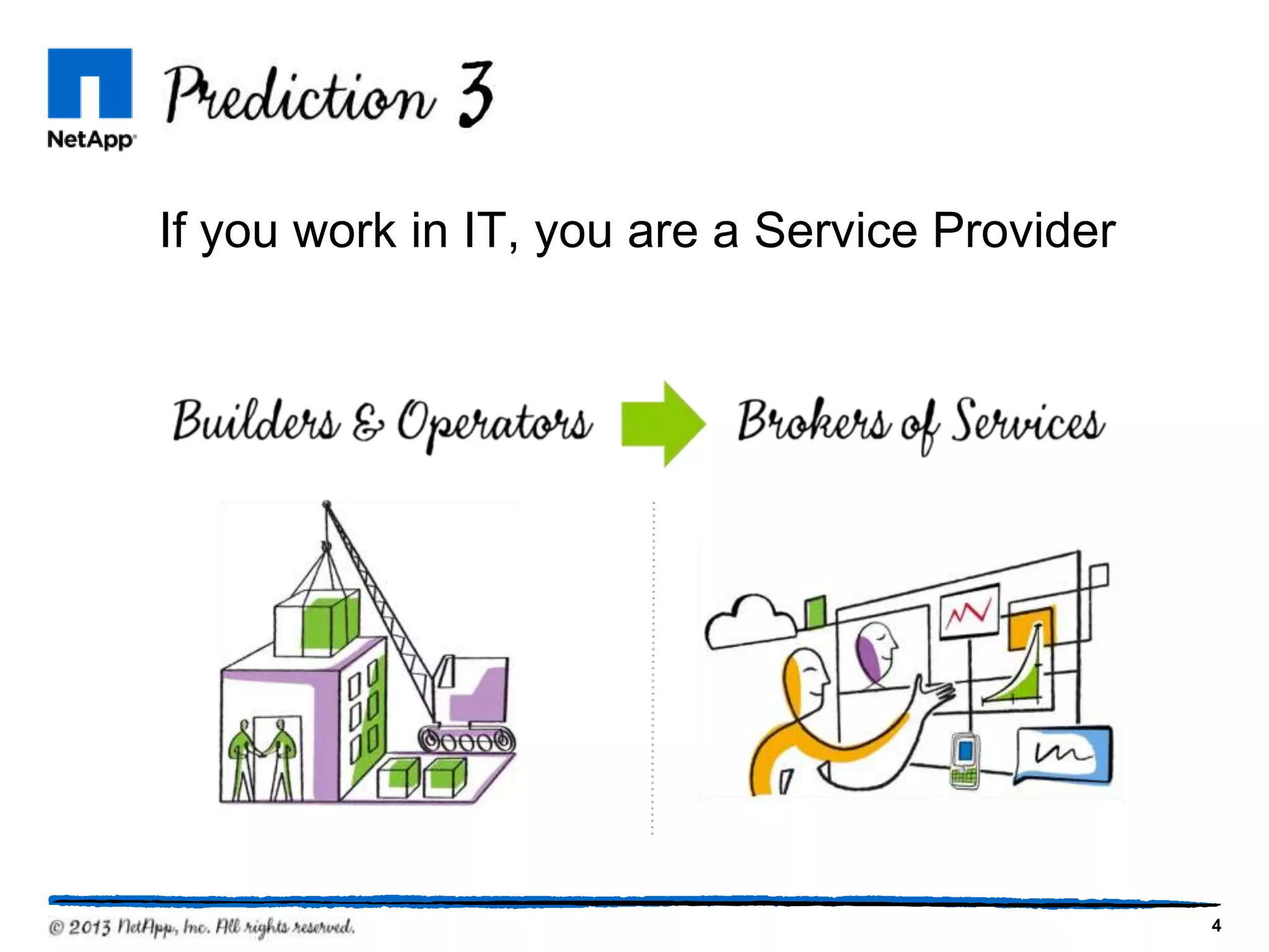Prediction
If you work in IT, you are a Service Provider

4

 