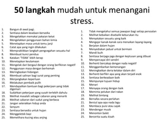 cara menangani stress