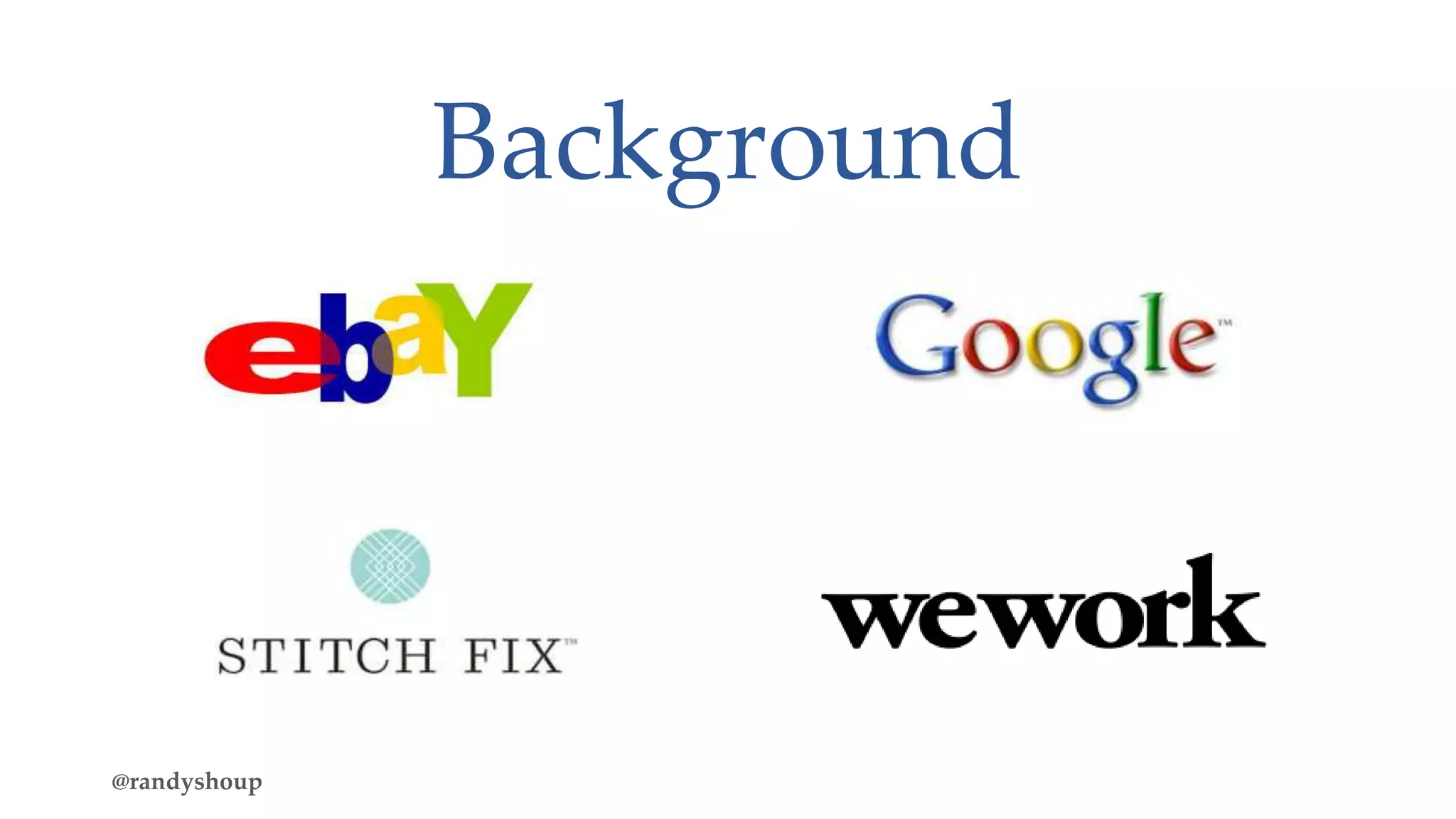 Background
@randyshoup
 