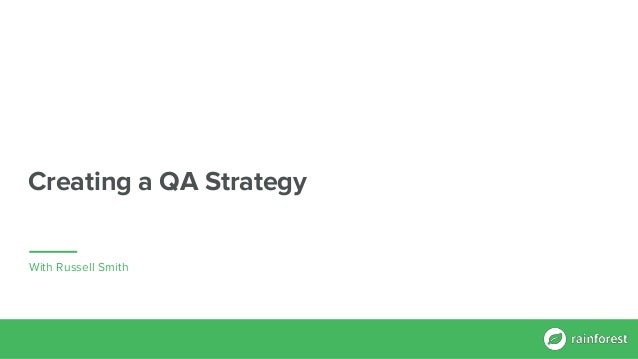 Cto Summit Nasdaq Nyc 2017 Creating A Qa Strategy