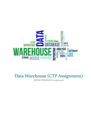 Data Warehouse (CTP Assignment)
SAURAV SINGHANIA (15030122031)
 