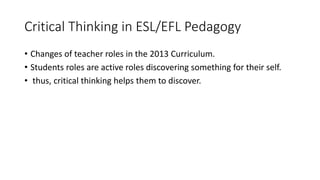 Critical Thinking in Education | PPTX