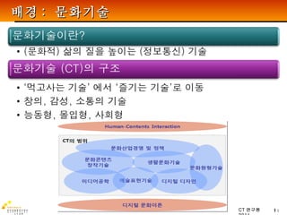 배경 :  문화기술 