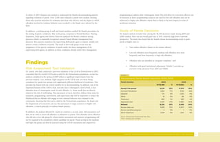 A cohort of 2005 releasees was tracked to understand the Board’s decisionmaking patterns           programming to address their criminogenic needs This will allow for even more effective use
    regarding violations of parole. Over 2,200 cases released to parole were studied, tracking         of resources as fewer programming resources are used for low risk offenders and can be
    those who received sanctions for violations and those who did not, and the degree to which         redirected to higher risk offenders where there is likely to be more impact in terms of
    offenders involved in violation behavior were revoked b y the Board, once referred by the          recidivism reduction.
    field.

    In addition, a working group of staff and board members studied the Board’s procedures for         Study of Parole Decisions
    the setting of parole conditions. This work group, comprised of Board Members, Hearing             Dr. Austin’s analysis revealed that, among the 38,340 decisions (made during 2005 and
    Examiners, Field agents and District Directors analyzed the Board’s condition setting              2006) studied, there was an overall grant rate of 56%, relatively high from a national
    practices relative to nationally recognized research based offender management best                perspective. The study also found that the board’s release decisionmaking tends to grant
    practices. Best practice empowers the supervising field parole agent to impose, modify and         parole at higher rates to:
    remove certain conditions of parole. The result of this work group review was the
    assignment of five special conditions of parole under the direct management of the                          •   Non-violent offenders (based on the instant offense);
    supervising field agents, in addition to those conditions already under their management.
                                                                                                                •   Low risk offenders most frequently, medium risk offenders next most
                                                                                                                    frequently, and least frequently to high risk offenders;

                                                                                                                •   Offenders who are identified as “program compliant;” and
    Findings
                                                                                                                •   Offenders with good institutional adjustment. Exhibit 1 provides an
    Risk Assessment Tool Validation                                                                                 overview of the decisions from 2005 and 20060.
    Dr. Austin, who had conducted a previous validation of the LSI-R in Pennsylvania in 2003,
    concluded that the overall LSI-R scale is valid for the Pennsylvania population—in fact his         EXHIBIT 1
    analysis completed in the spring of 2007 reflects a significant improvement from the
    previous analysis. Low, medium, high categories on the LSI-R scale sort those being                 Pennsylvania Parole Board Decisions 2005-2006
    considered for parole into groups with significantly different likelihood of recidivism. This       Parole Decision                                     2005                    2006
    provides the Board with one critical variable for its decisionmaking. In addition, one of the                                                      N=18,488         %      N=19,852           %
    important features of the LSI-R is that, not only does it distinguish a level of risk, it also      Parole & Re-parole                                10,119      55%        11,203      56%
    identifies areas of criminogenic need for each offender, i.e. those needs that are directly         Contract Residence                                 3,164      17%         3,132      16%
    related to the risk of reoffending. This assessment of need, therefore, defines those areas for     Detainer                                            1,111      6%         1,220       6%
    treatment, programming, intervention, and supervision that will be important to reduce the          Other                                                 18       0%            86       0%
    likelihood that an offender will engage in new criminal behavior once released to the               Treatment                                           885        5%          885        4%
    community. Knowing that this tool is valid for the Pennsylvania population, the Board and           Approved plan                                     4,941       27%         5,880      30%
    the Department of Corrections can use this assessment to target resources to higher risk            Refused                                           8,329      45%         8,649       44%
    offenders, a critical principle of evidence-based practice.                                         Review date set                                    6,818      37%         6,807      34%
                                                                                                        Review pending program                                 2       0%              1      0%
    In addition, the analysis allowed Dr. Austin to construct a second, static risk assessment tool     Serve maximum                                     1,509        8%          1,841      9%
    that can be used to screen all offenders at admission to prison. This identifies those offenders
    who fall into a low risk group for whom further assessment and intensive programming will           Source: Pennsylvania Parole Board Date Files
                                                                                                        *Note: missing cases excluded
    not be required to be considered a likely candidate for parole Those scoring in the medium
    and high risk group can then be assessed using the (LSI-R) assessment and targeted for




4    PENNSYLVANIA BOARD OF PROBATION AND PAROLE                                                             A REPORT ON BOARD INITIATIVES TO STRENGTHEN DECISIONMAKING POLICY AND PRACTICE            5
 