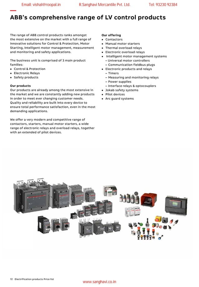 ABB Contactor Price List