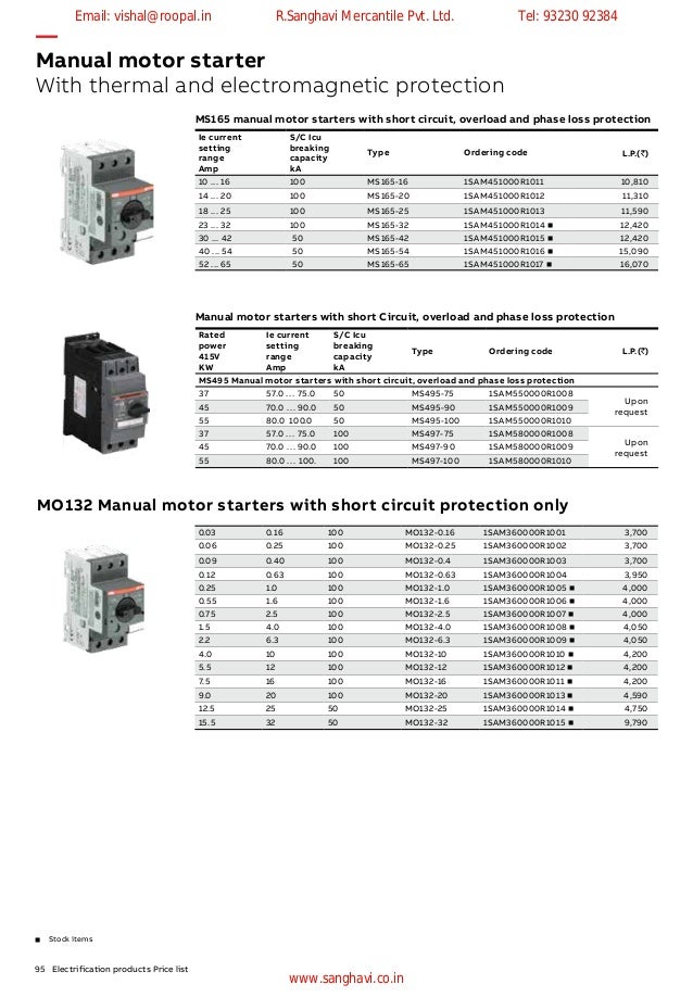 ABB Contactor Price List