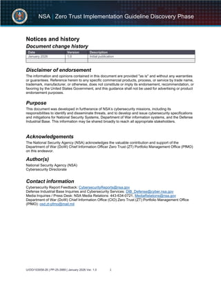 Gallery Detail: Zero Trust Implementation Guideline Discovery Phase