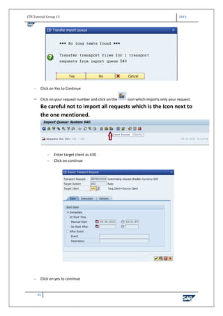 Change and Transport System (CTS) in SAP | DOCX