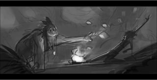 Caravan Tales Beat board - a boy who ventures away to his mystical destiny