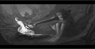 Caravan Tales Beat board - a boy who ventures away to his mystical destiny