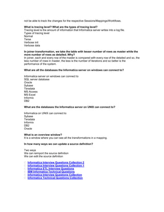 Cts informatica interview question answers | PDF