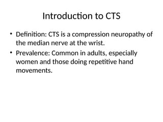 CTS_Presentation class physiotherapy treatment procedure | PPTX