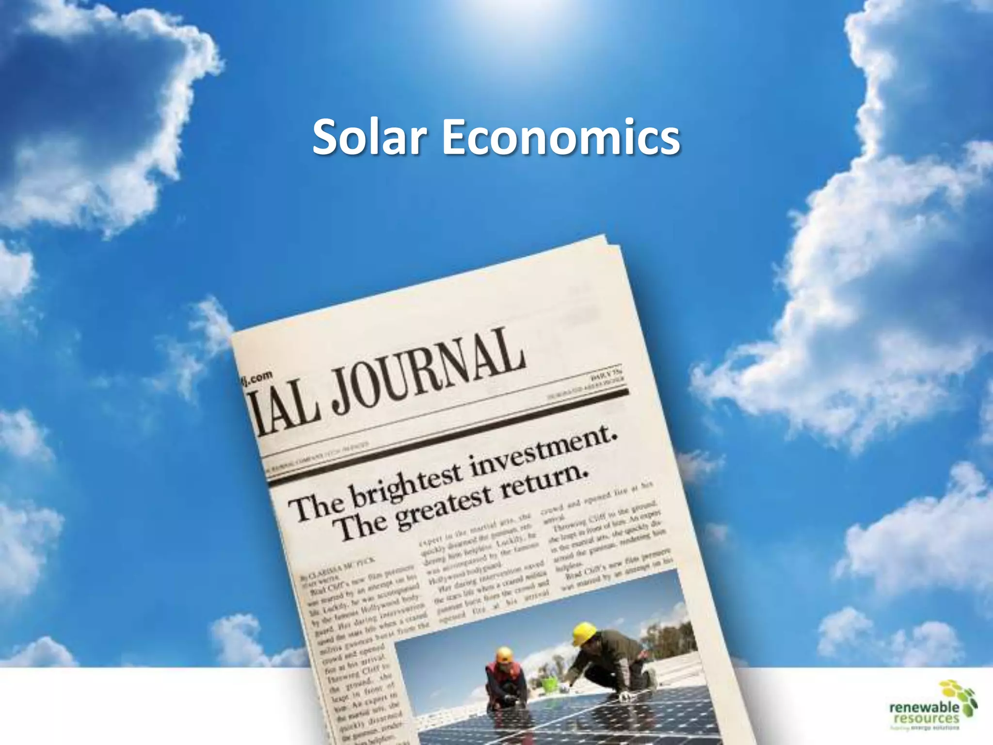 Solar Economics
 