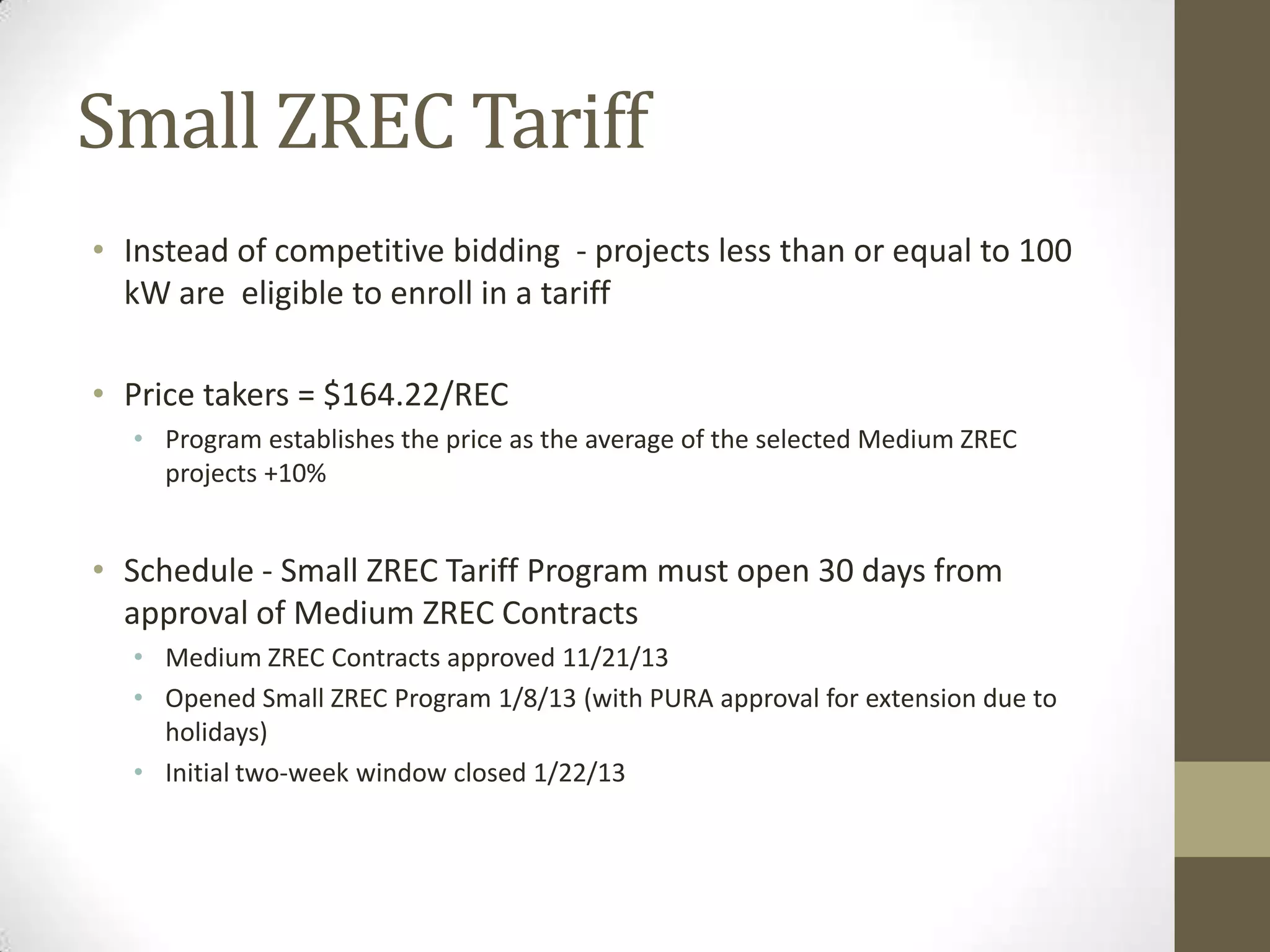 IRC       48 – Energy Investment Tax Credit (ITC)

• 5 year MACRS depreciation on most technologies (Bonus Depreciation
  applies when law allows)

• Basis reduction – Must reduce depreciable tax basis by 50% of the credit
  amount

• No governmental or tax exempt use allowed (“use” means ownership or
  lease)

• Credits are Allocated by profit/loss ratio (like Historic Rehab Tax Credit)

• May offset Alternative Minimum Tax liability (for tax years starting after
  2008)

• Note, the ATRA of 2012 extended the election to claim the section 48
  investment tax credit (ITC) rather than the PTC for eligible wind and
  other PTC facilities. Not all PTC eligible facilities are allowed this option.
  For those that are, the election now applies for projects where
  construction begins prior to January 1, 2014. This is a new rule.
 