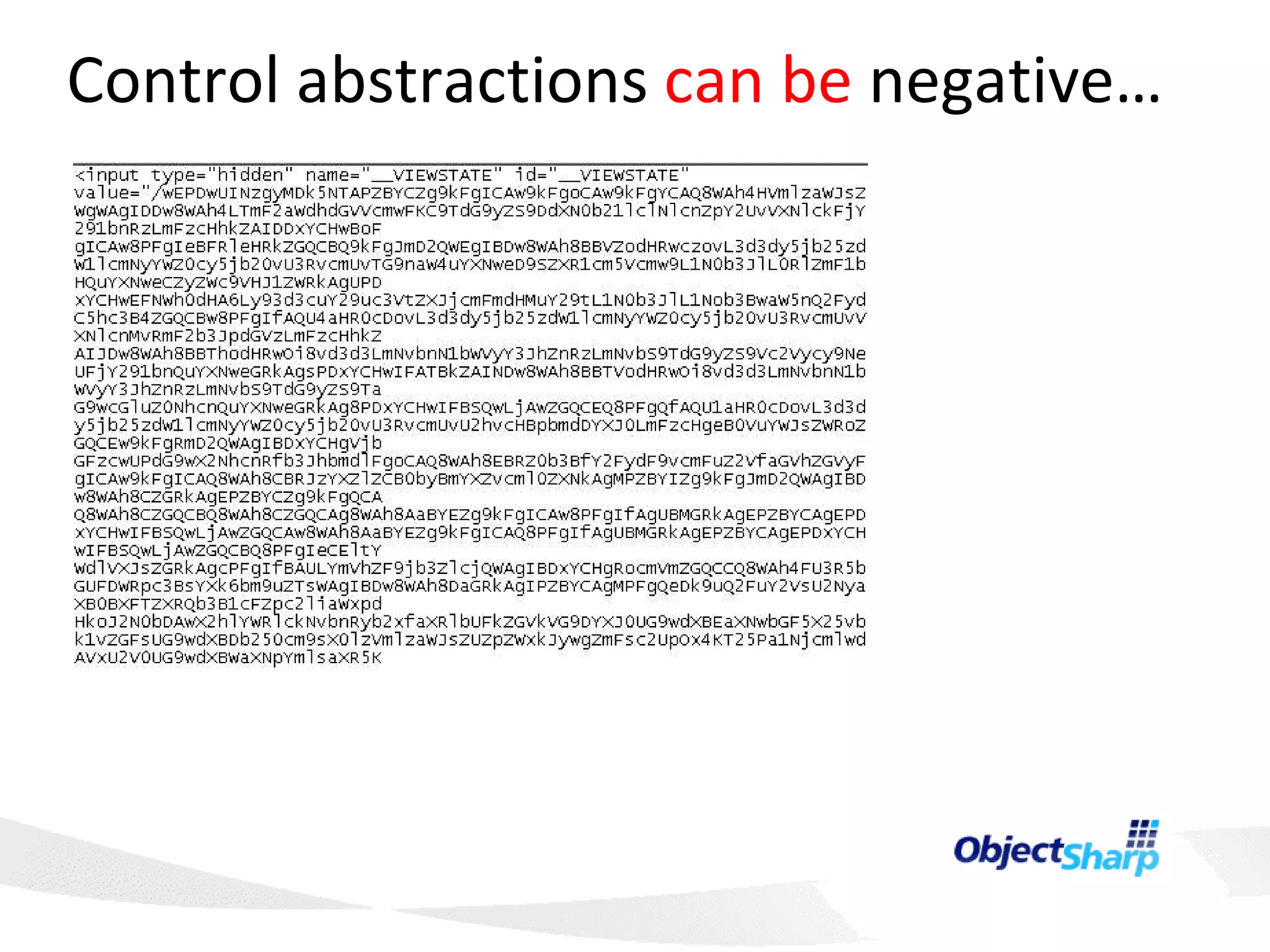 Control abstractions  can be  negative… 