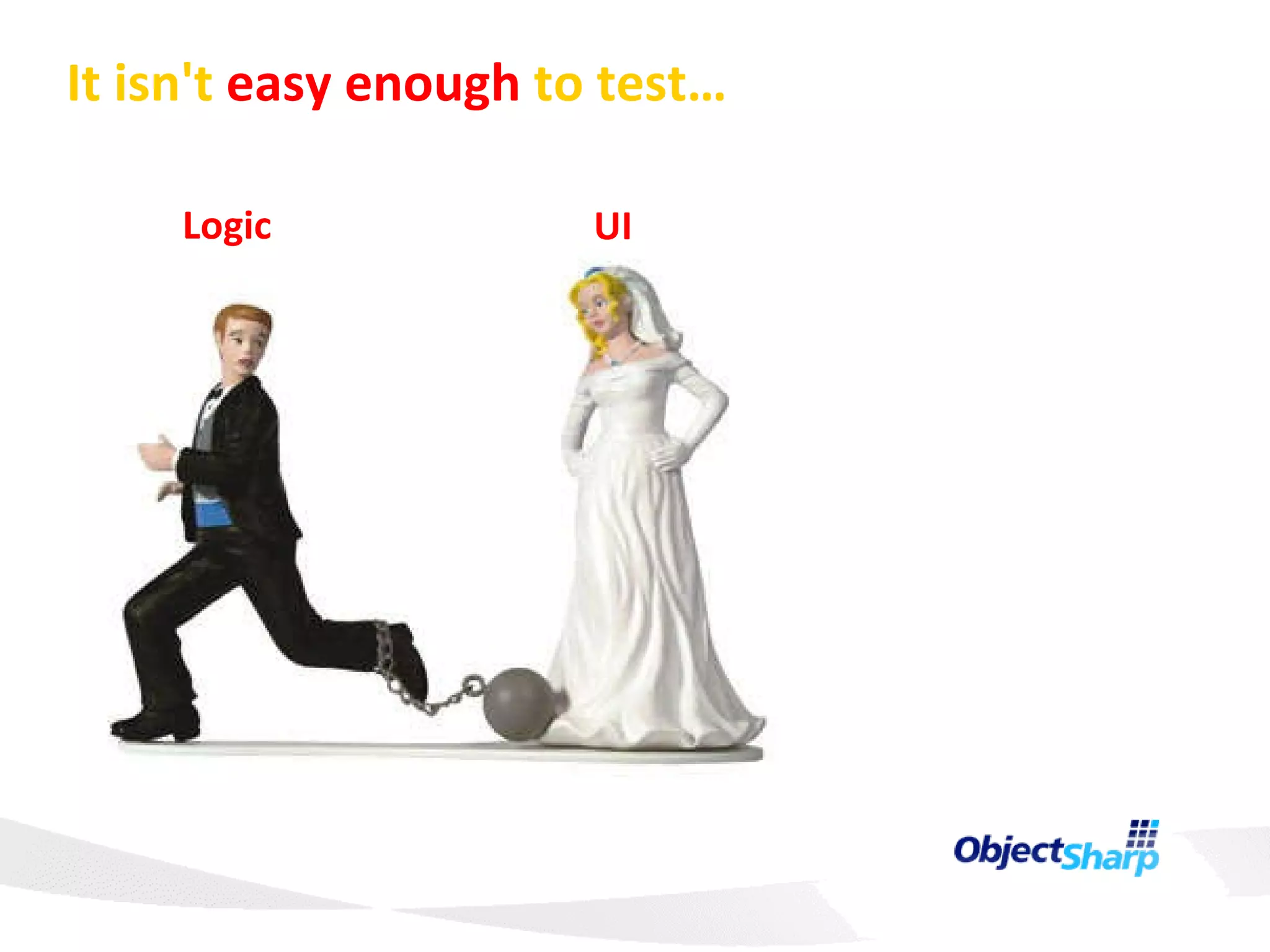 It isn't  easy enough  to test… Logic UI 
