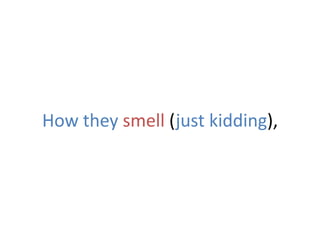 How they smell (just kidding),
 