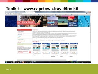 Page 18
Toolkit – www.capetown.travel/toolkit
 