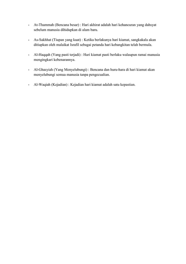 CTU101 Konsep Rukun Iman (Hari Akhirat, Qada' & Qadar) | DOCX