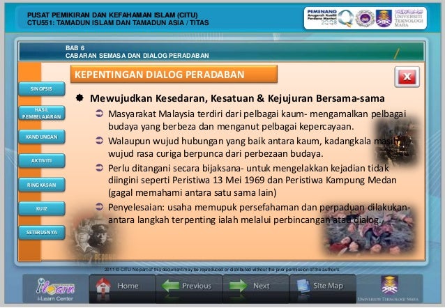 kepentingan dan peranan dialog antara tamadun di malaysia.