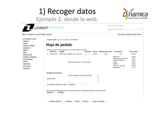 1) Recoger datos
Ejemplo 2: desde la web.
 