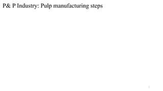 P& P Industry: Pulp manufacturing steps
1
 