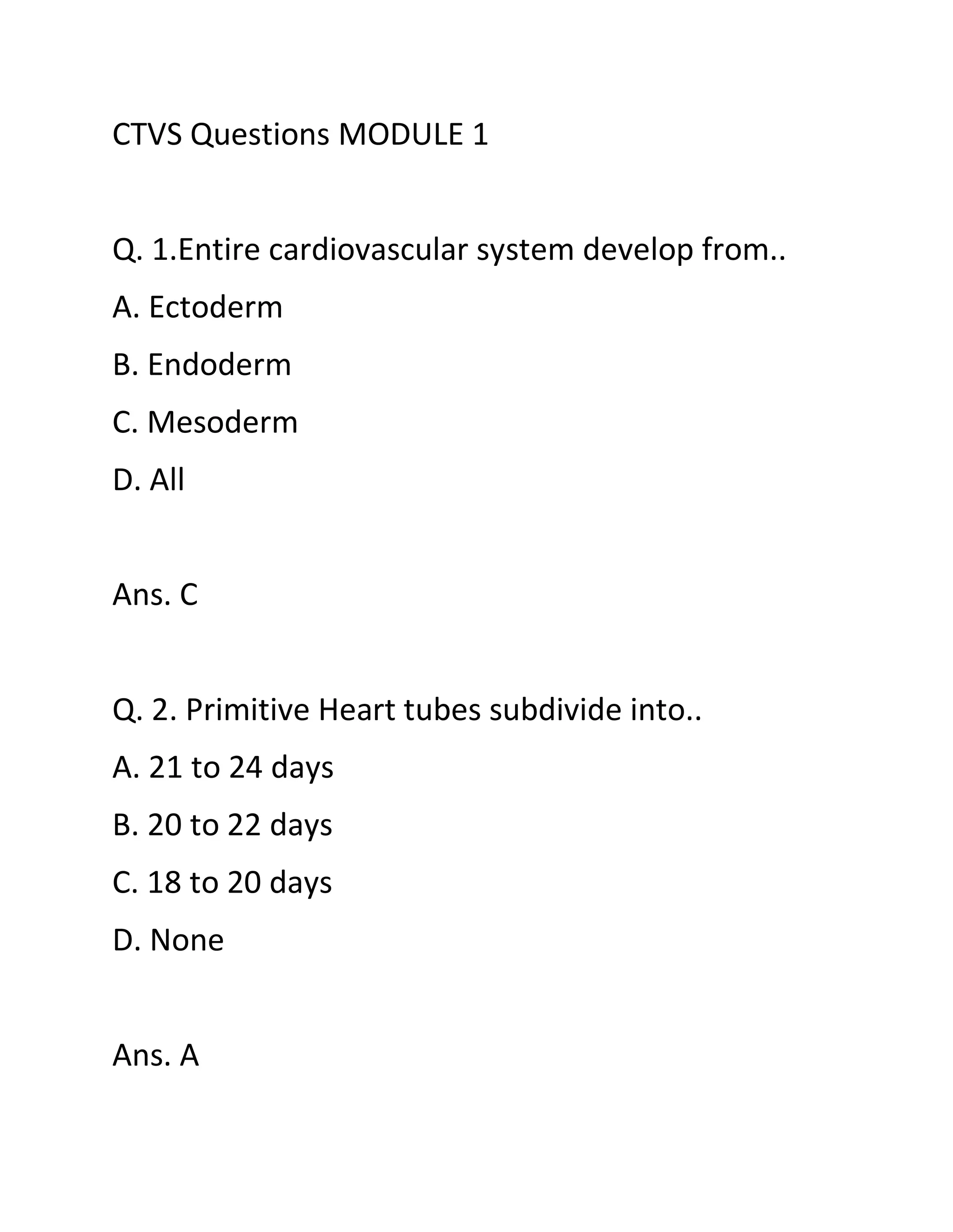 Ctvs questions module 1 for neet ss | PDF
