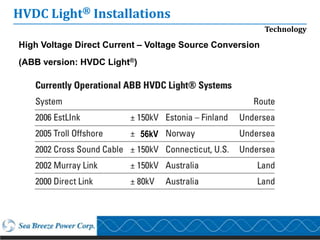 HVDC Light® Installations
                                                          Technology
High Voltage Direct Current – Voltage Source Conversion
(ABB version: HVDC Light®)




                             56kV
 