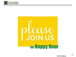 © 2017 E3 Alliance
230
for Happy Hour
 