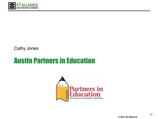 © 2017 E3 Alliance
Austin Partners in Education
Cathy Jones
26
 
