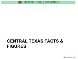 CENTRAL TEXAS FACTS &
FIGURES

                    © E3 Alliance, 2012
 