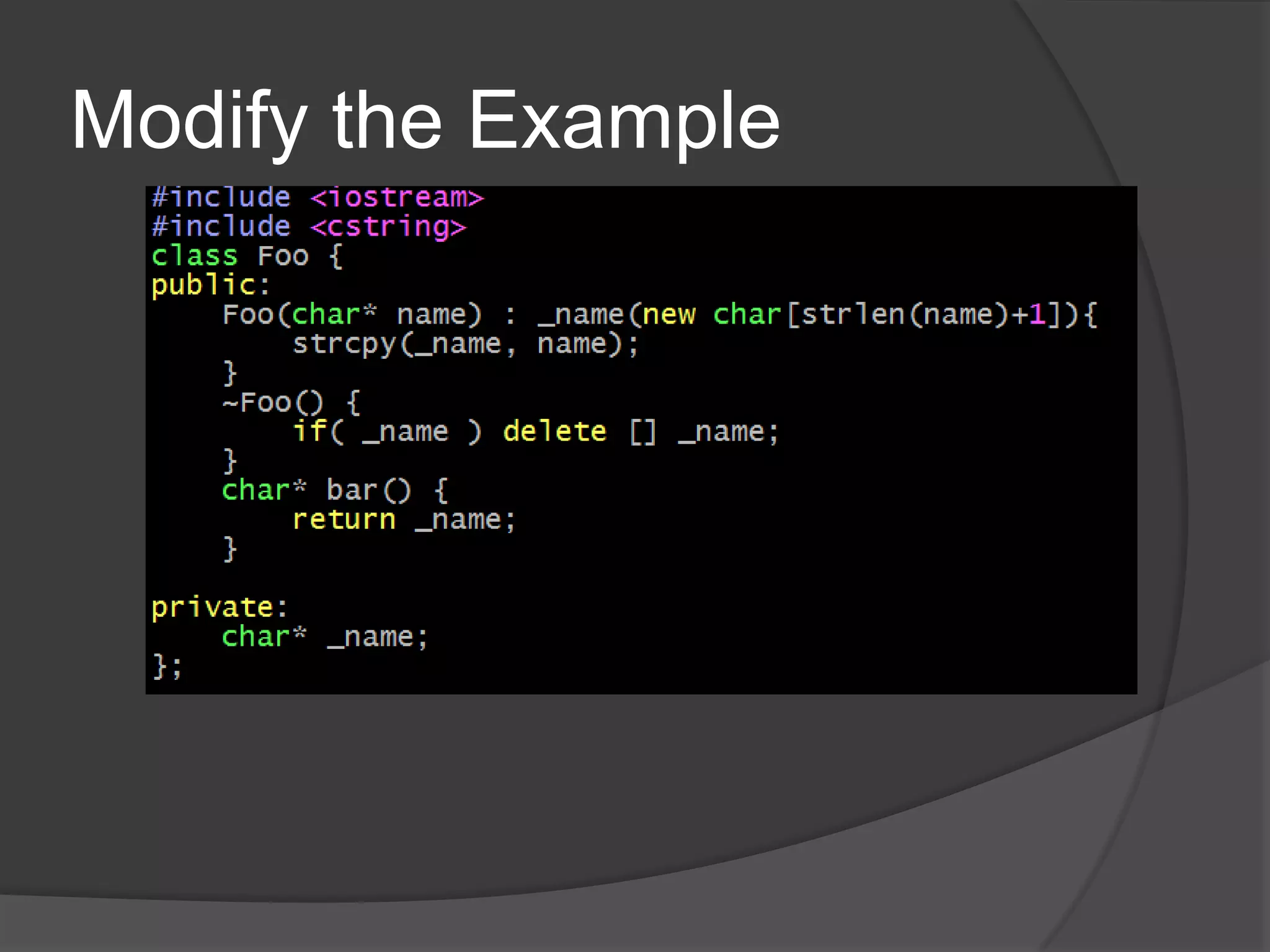 Modify the Example
 