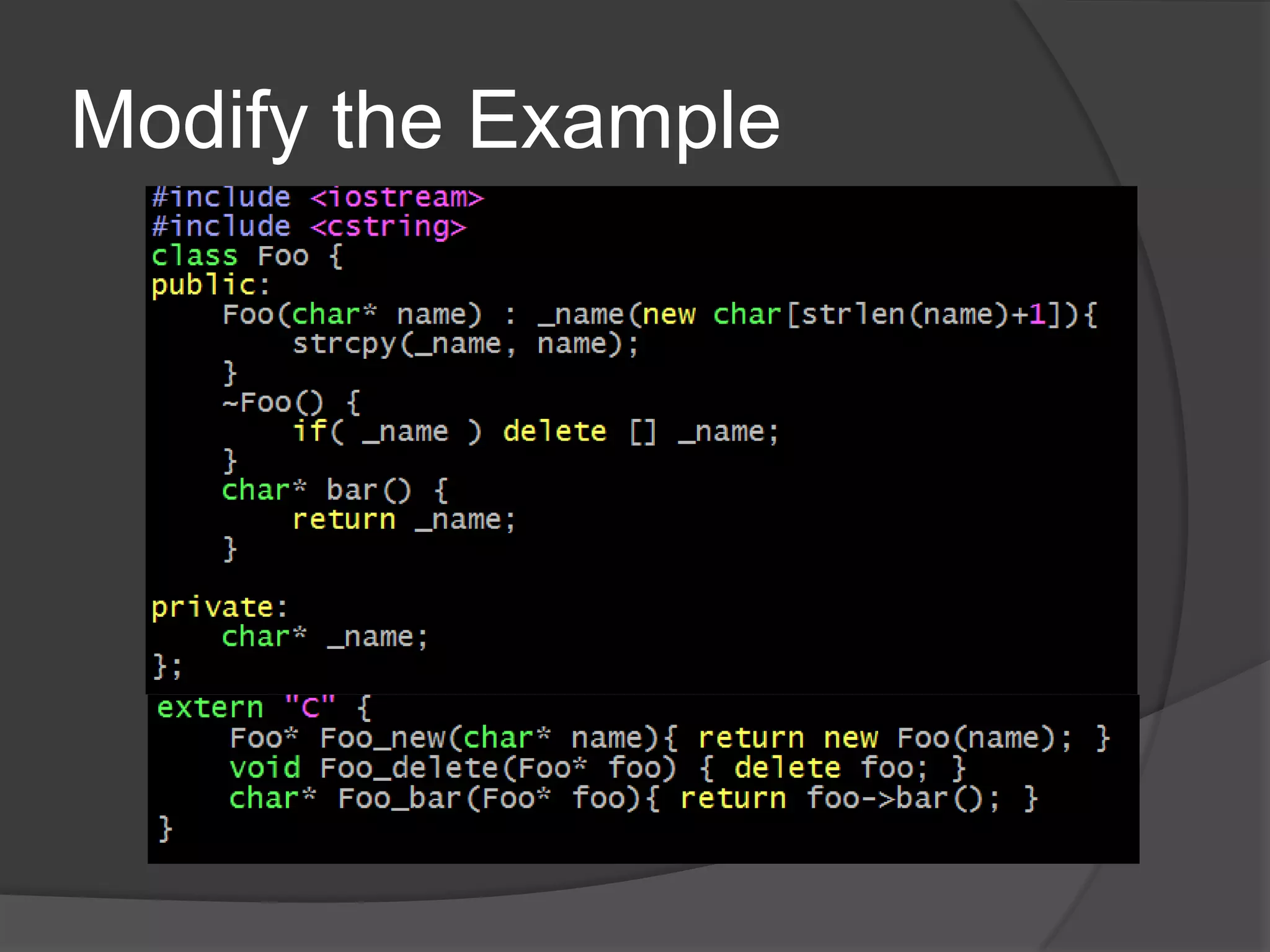 Modify the Example
 
