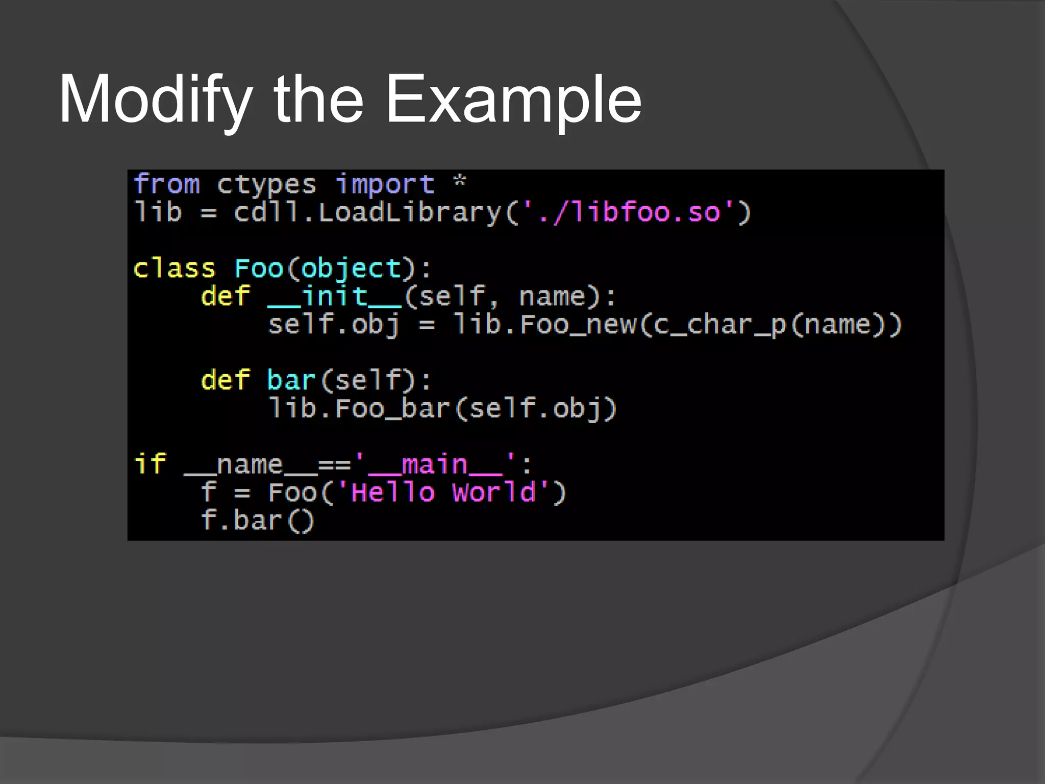 Modify the Example
 