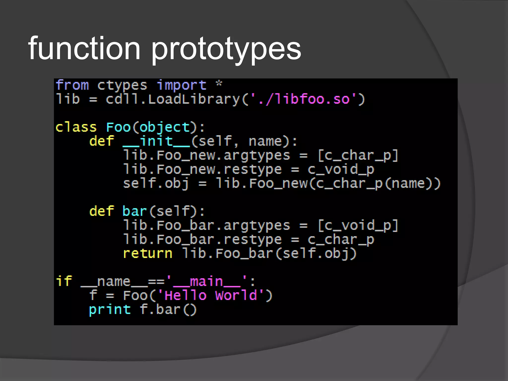function prototypes
 